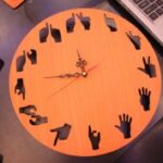 Laser Cut Hand Gestures Wall Clock Free Vector