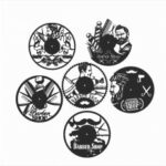 Laser Cut Barber Shop Vinyl Wall Clocks Free Vector
