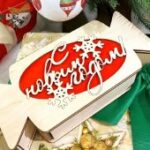 Laser Cut Wooden Christmas Candy Shaped Gift Box Free Vector