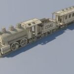 Laser Cut Wooden Train Locomotive Free Vector