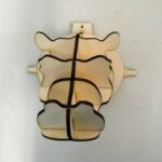 Hippohead 4mm 3d puzzle plan Free Vector