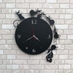 Laser Cut Cute Mouse And Cheese Wall Clock Free Vector