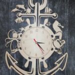 Laser Cut Nautical Wall Clock Free Vector
