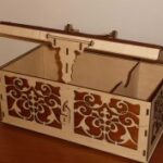 Laser Cut Wooden Box with Lid and Lock Free Vector