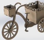 Laser Cut Decorative Tricycle Flower Box DXF File
