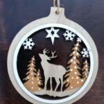 Laser Cut Christmas Themed Pendant Christmas Ball Ornament Free Vector
