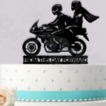 Laser Cut Motorcycle Biker Wedding Cake Topper Free Vector