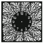 Clock floral pattern Free Vector