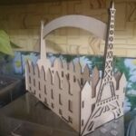Laser Cut Eiffel Tower Flower Box Candy Basket Free Vector