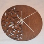 Laser Cut Modern Floral Wall Clock Free Vector