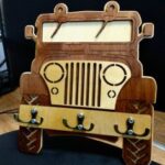 Laser Cut Jeep Wall Mounted Clothes Key Hanger Free Vector