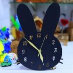 Laser Cut Bunny Wall Clock Free Vector