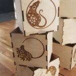 Laser Cut Engraved New Year Decorative Wooden Boxes Free Vector