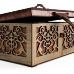 Laser Cut Rustic Treasure Chest Jewelry Storage Box Free Vector