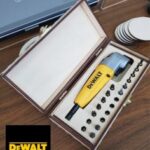 Laser Cut Wooden Box For DEWALT Right Angle Attachment Free Vector