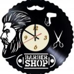 Laser Cut Barbershop Design Vinyl Wall Clock Free Vector