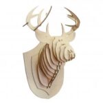 Laser Cut Wooden Deer Head Trophy Free Vector