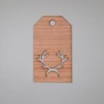 Laser Cut Stag Wooden Gift Tag Free Vector