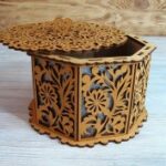Laser Cut Decorative Box With Floral Pattern Free Vector