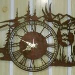 Clock Deer In The Mountains DXF File