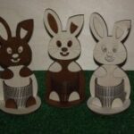 Laser Cut Easter Bunny Pencil Holder Desk Organizer Free Vector