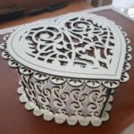 Laser Cut Decorative Wooden Heart Box Free Vector