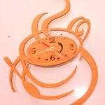 Laser Cut Coffee Wall Clock Kitchen Decor DXF File