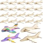 Laser Cut Wooden Craft Airplanes Unfinished Paintable Diy Plane Model For Kids
