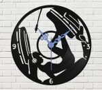 Devushka V Naushnikakh Vinyl Record Wall Clock Free Vector