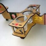 Laser Cut Airplane Shaped Wine Glass Holder Free Vector