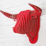 Laser Cut Bull Head Hanging Wall Decor Free Vector