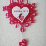 Laser Cut Cute Heart Shape Wall Clock Free Vector