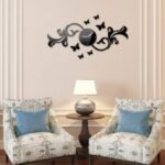 Laser Cut Fancy Butterfly Wall Clock Template Free Vector