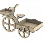 Laser Cut Bicycle Flower Candy Stand Free Vector