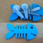 Laser cut Fish Earbud Holder DXF File