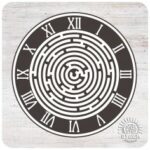 Laser Cut Labyrinth Wall Clock Template Free Vector