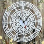Laser Cut Elegant Clock Openwork Dial Free Vector