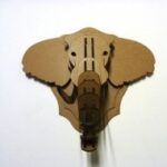 Laser Cut Asian Elephant Head Trophy 3D Puzzle Free Vector