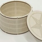 Laser Cut Engrave Round Wooden Box With Lid Flex Box DXF File