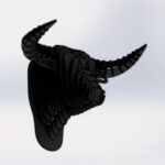 Laser Cut Bull Head Wall Mount Free Vector