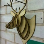 Laser Cut Deer Head Wall Mount Decor Free Vector