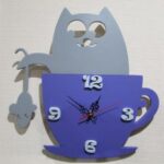 Laser Cut Children Wall Clock Cats and Mice Free Vector