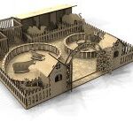 Laser Cut Zoo 3D Model Template Free Vector