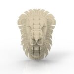 Laser Cut Lion Head Trophy Free Vector