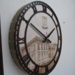 Laser Cut Roman Numeral Wood Wall Clock