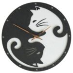 Laser Cut Yin Yang Cat Wall Clock