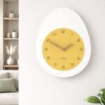Laser Cut Egg Shaped Wall Clock, Egg Kitchen Clock, Modern Wall Decor