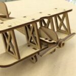 Bi Plane 0.125in Wooden Toy Airplane Laser Cut Free Vector