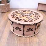 Laser Cut Round Gift Box 3mm Free Vector