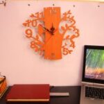 Laser Cut Wooden Tree Wall Clock Free Vector